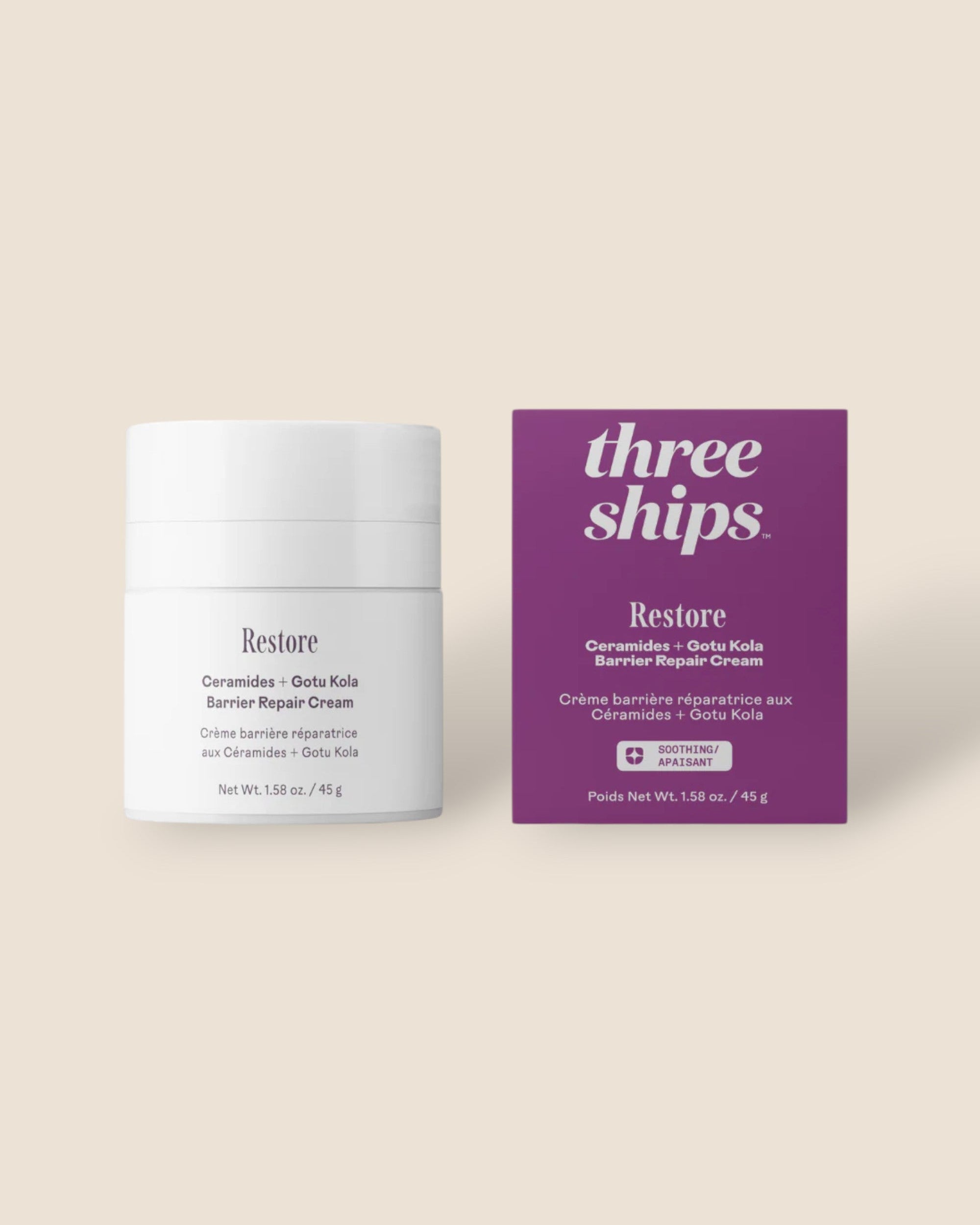 Crème Visage Céramides & Gotu Kola | Restore - THREE SHIPS