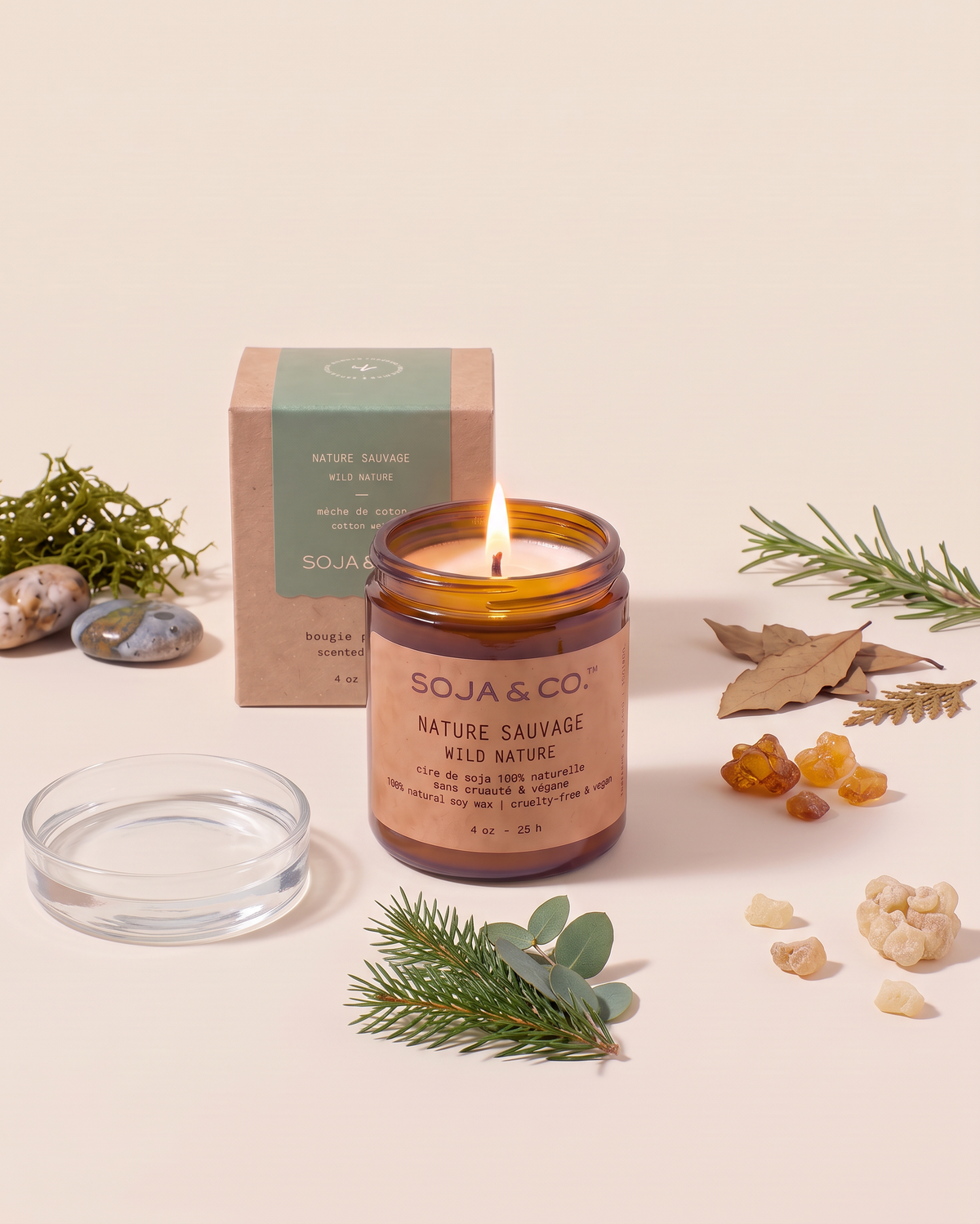 Une chandelle de soja Nature Sauvage de Soja&Co Soy wax candle Wild Nature Soja&Co