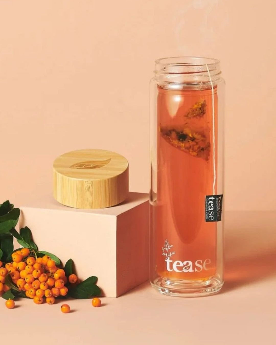 Gobelet Thé en Vitre et Bambou 3 en 1 - TEASE TEA