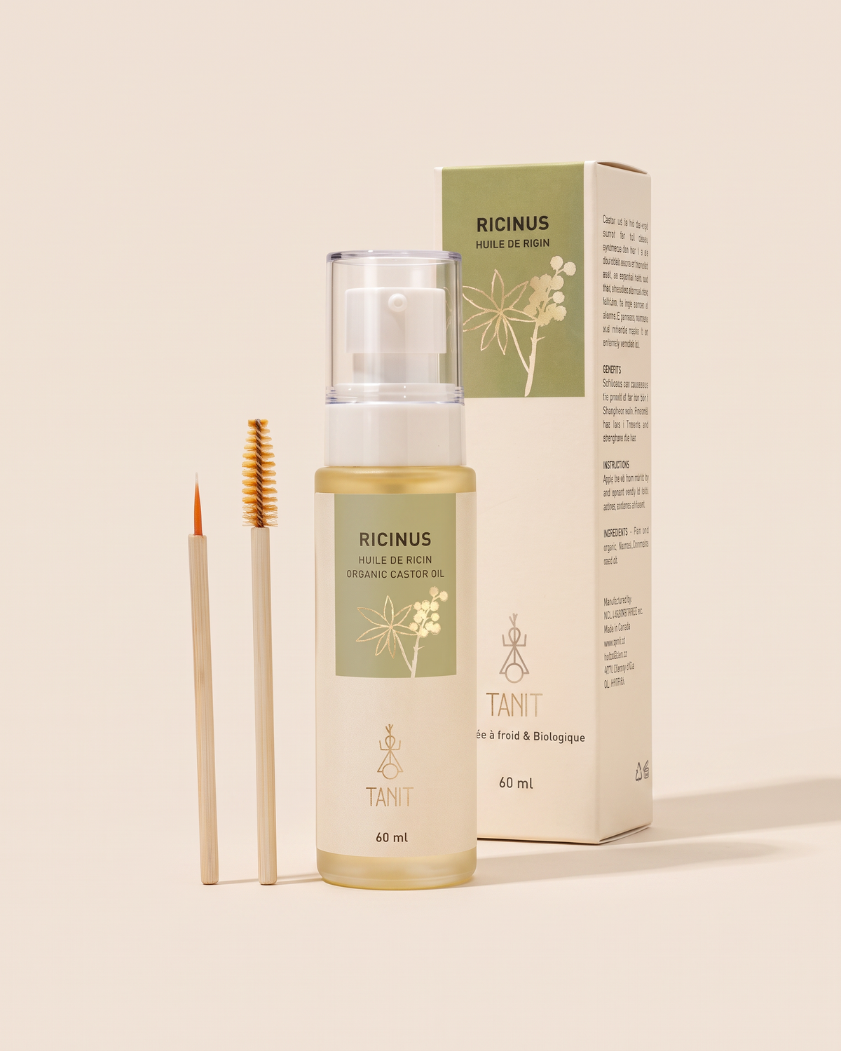 Huile de ricin biologique pour renforcir, nourrir et revitaliser les cils, soin après rehaussement des cils de Tanit. Organic Castor Oil to moisturize lashes post lash lift by Tanit.