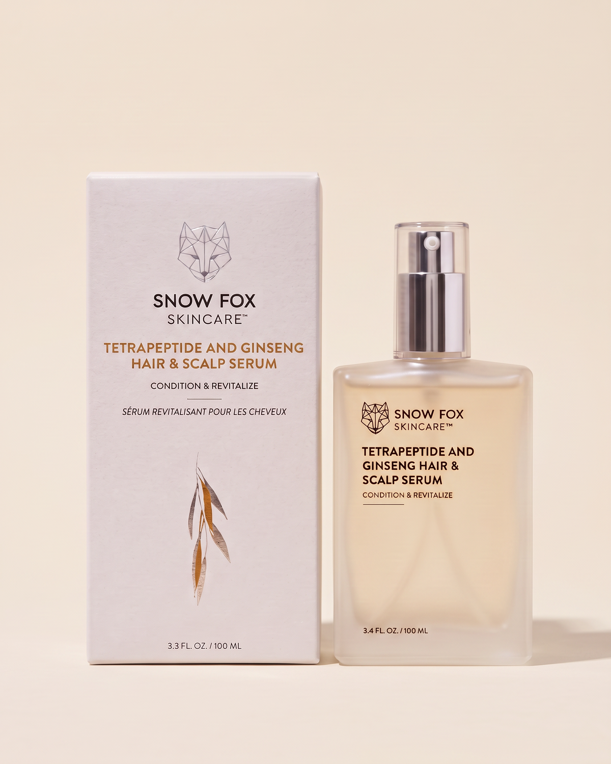 Un sérum aux Tétrapeptides pour la pousse des Cheveux et traitement anti-pelliculaire pour Cuir Chevelu de Snow Fox Tetrapeptide Hair & Scalp Serum for fuller hair and dry scalp by Snow Fox