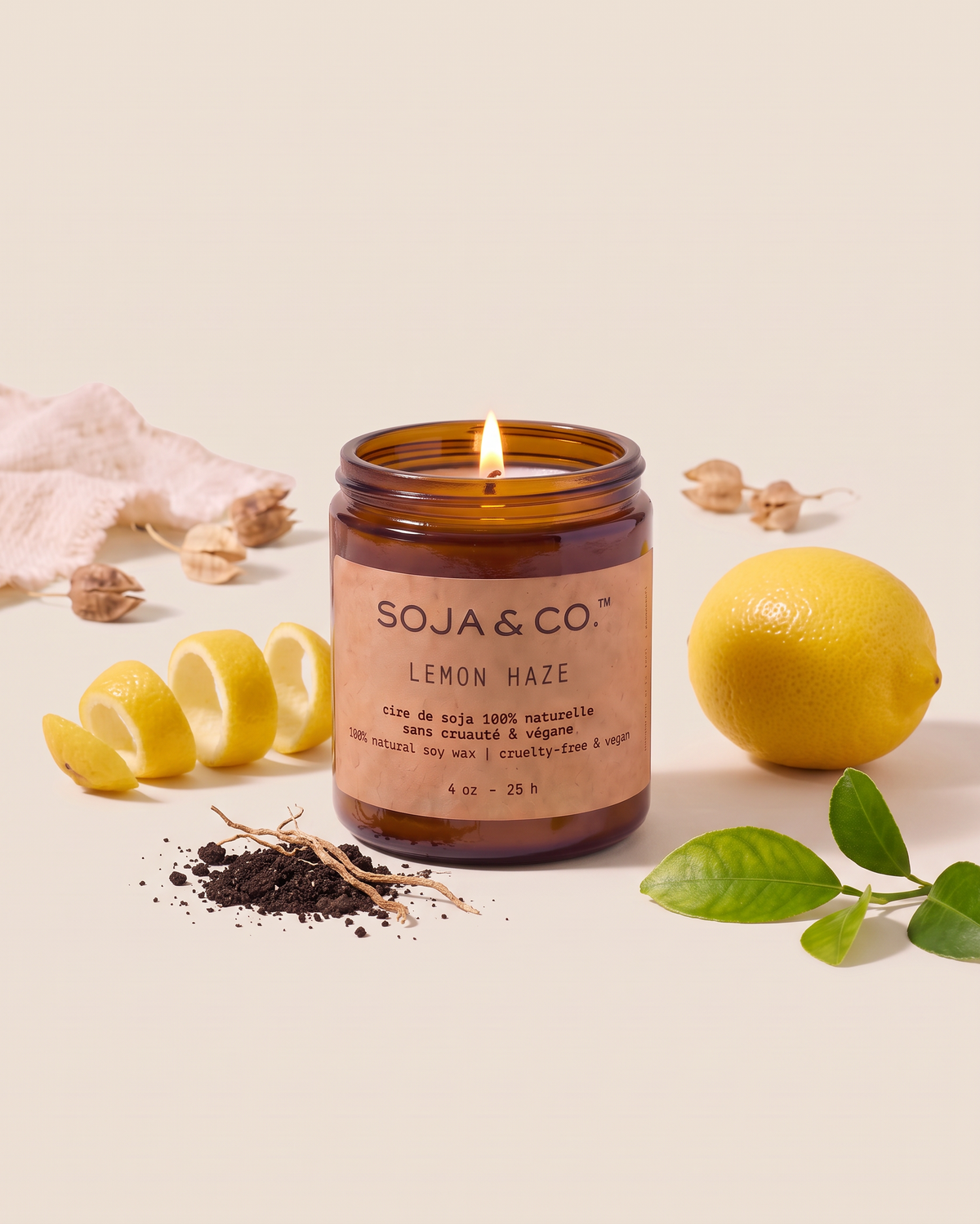 Bougie de soya Lemon Haze Soja&Co Soy Wax Candle