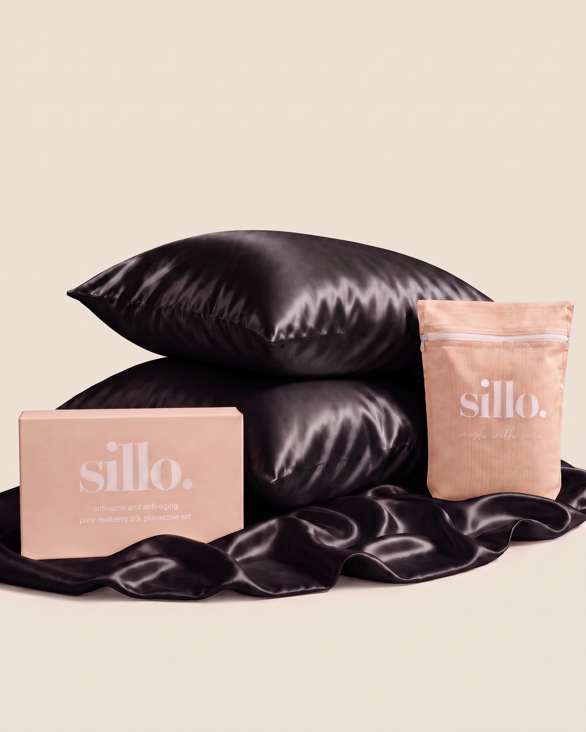 Taies d'oreiller en soie de mûrier Sillo 22 momme pure mulberry silk pillowcases for skin and hair