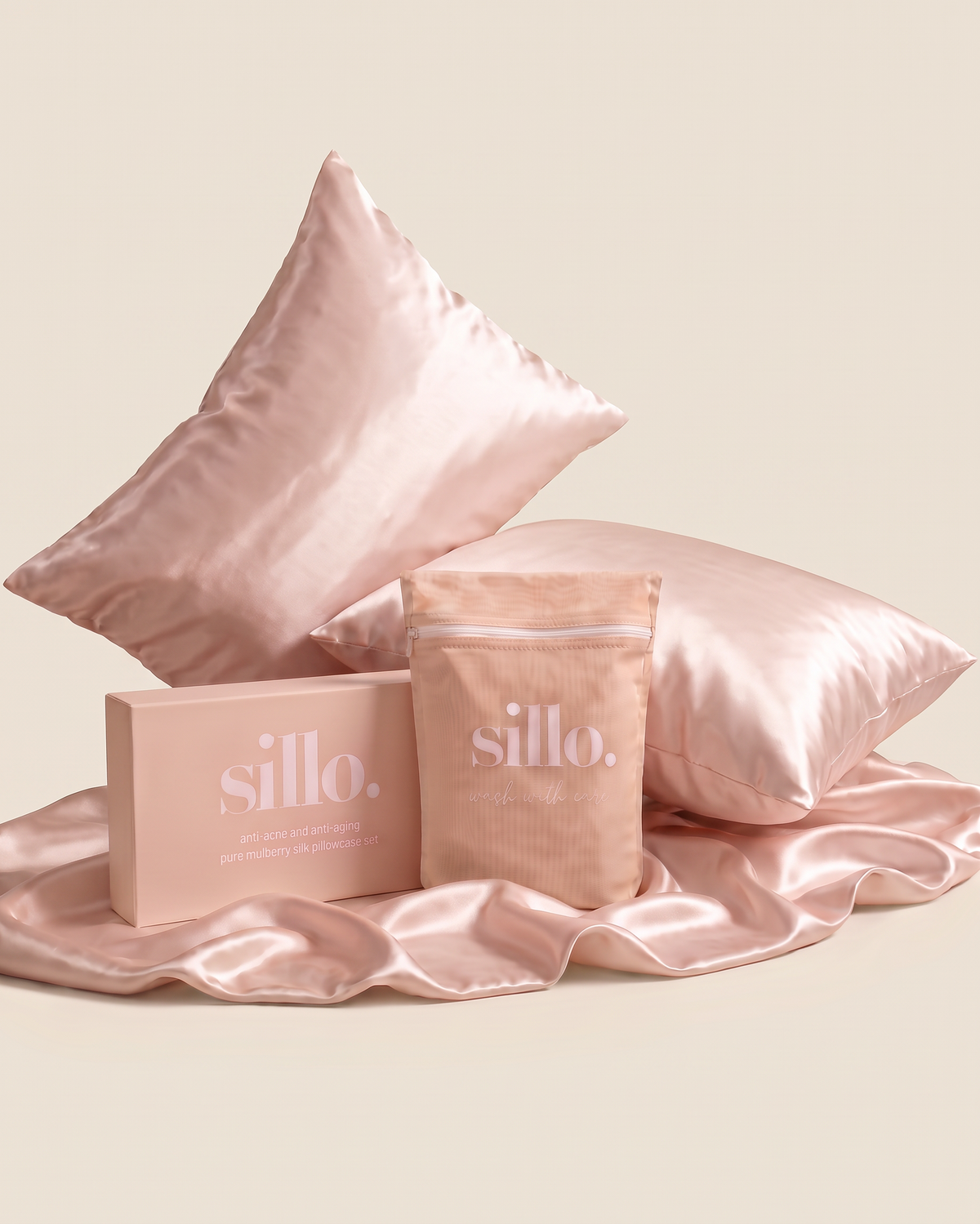 Taies d'oreiller en soie de mûrier Sillo 22 momme pure mulberry silk pillowcases for skin and hair