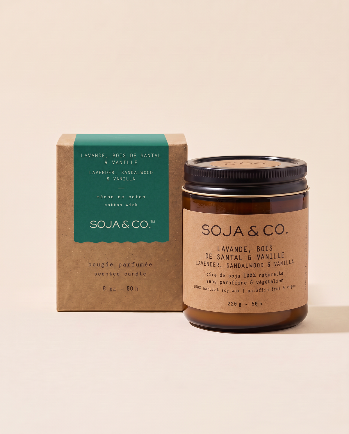 Chandelle de soya | Lavande, Bois de Santal & Vanille – SOJA&CO