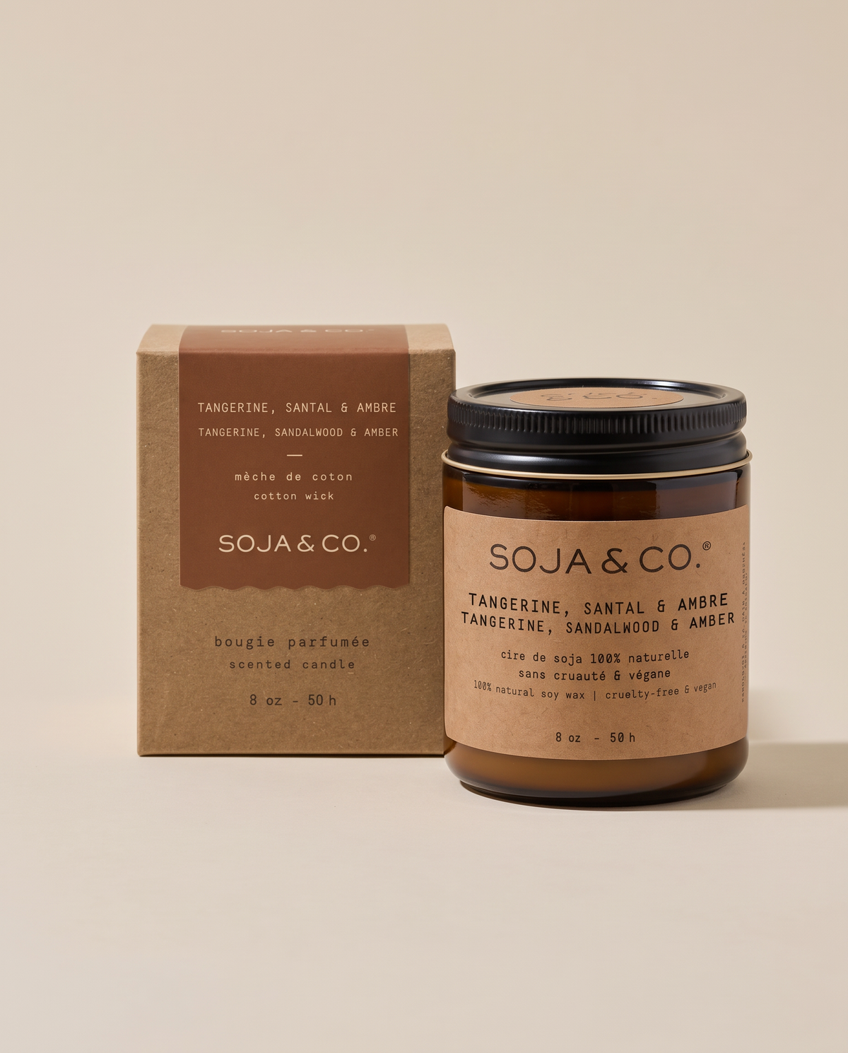 Chandelle Tangerine, Santal & Ambre – SOJA&CO